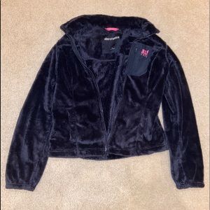 Navy Abercrombie Fuzzy Zip-Up Jacket Girls XL